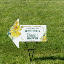 Fresh Spring Yellow Floral Bridal Shower Direction