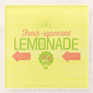 Fresh Squeezed Lemonade Napkin Glass Coaster