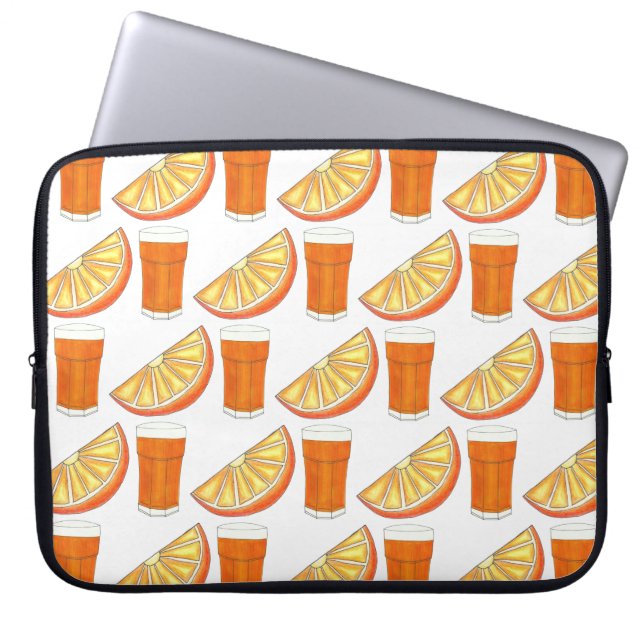 Fresh Squeezed OJ Orange Juice Citrus Fruit Slice Laptop Sleeve (Front)