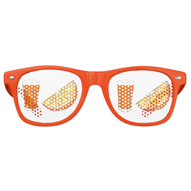 Fresh Squeezed OJ Orange Juice Citrus Fruit Slice Retro Sunglasses (Front)