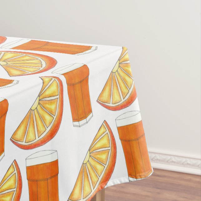 Fresh Squeezed OJ Orange Juice Citrus Fruit Slice Tablecloth (In Situ)