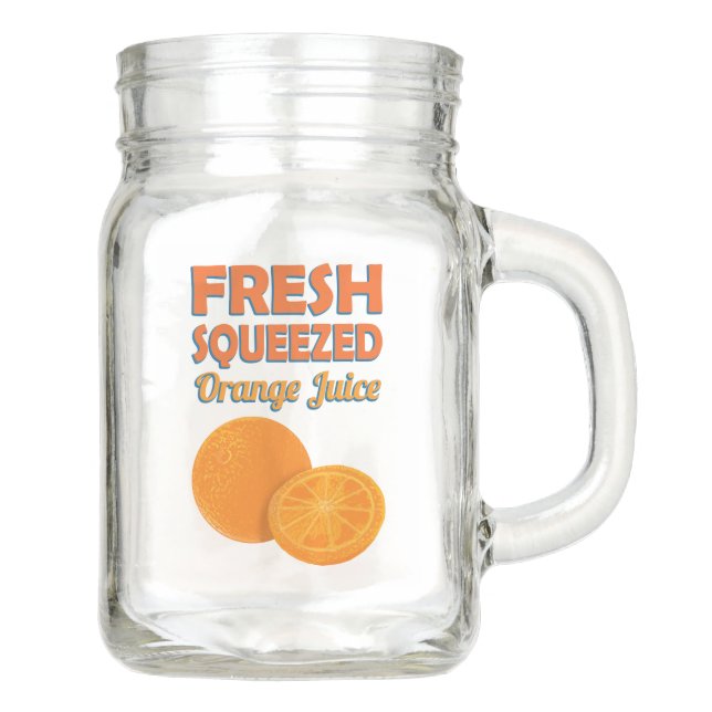 Fresh Squeezed Orange Juice Mason Jar