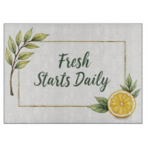 Fresh Starts Daily Lemon Glass Cutting Board