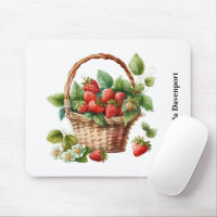 Fresh Strawberries in a Wicker Basket