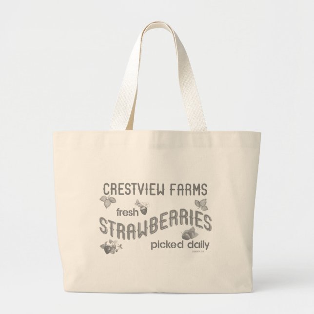 FRESH STRAWBERRIES LARGE TOTE BAG (Front)