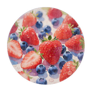 Fresh Strawberry Blueberry Burst Cutting Board