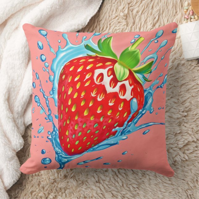 Fresh Strawberry Burst Cushion (Blanket)