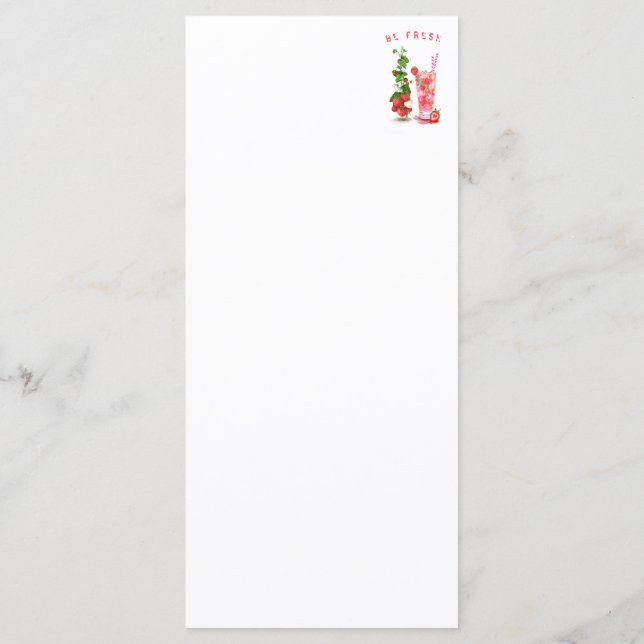 Fresh Strawberry Drink Menu - Custom Text (Back)