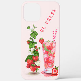 Fresh Strawberry Juice Cool Drink - Summer Fruit iPhone 12 Pro Max Case