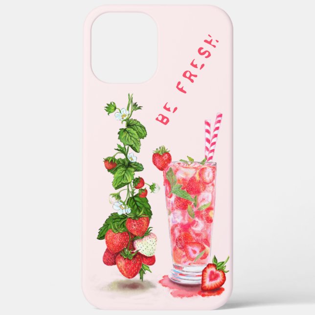 Fresh Strawberry Juice Cool Drink - Summer Fruit Case-Mate iPhone Case (Back)