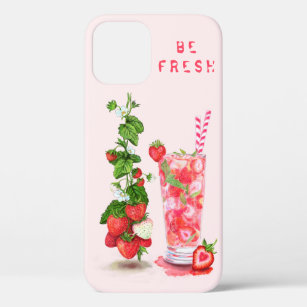 Fresh Strawberry Juice Cool Drink - Summer Fruits  iPhone 12 Pro Case