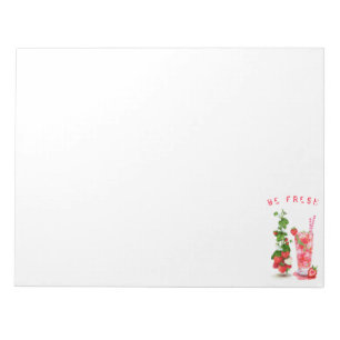 Fresh Strawberry Juice Cool Drink - Summer Fruits Notepad
