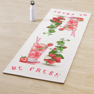 Fresh Strawberry Juice Cool Drink - Summer Fruits  Yoga Mat