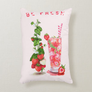 Fresh Strawberry Juice Drink Pillow Custom Text