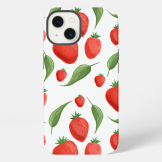 Fresh Strawberry Leaf Pattern iPhone Case