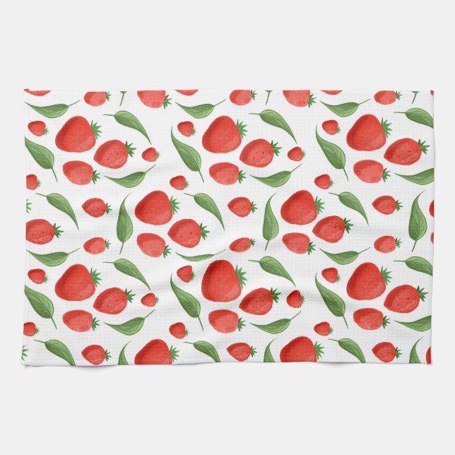 Fresh Strawberry Pattern Kitchen Towel (Horizontal)