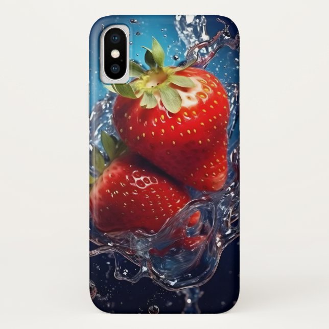 Fresh Strawberry Splash Mobile Case (Back)