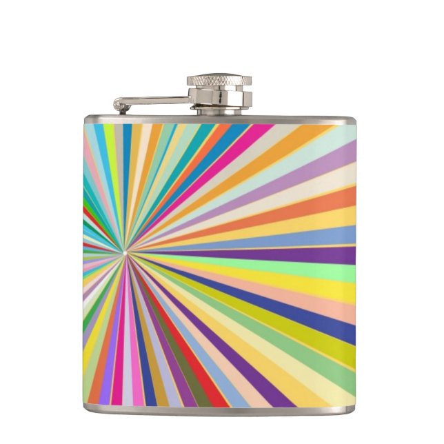 Fresh striped background hip flask (Front)
