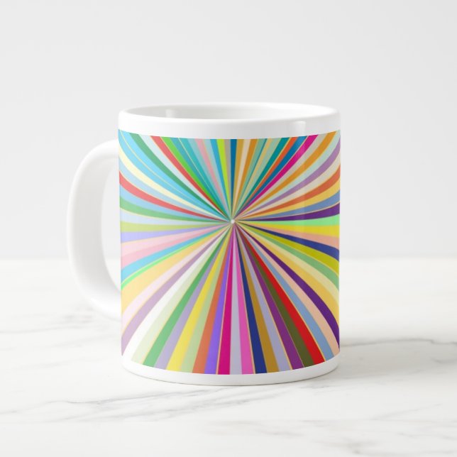 Fresh striped background large coffee mug (Front Left)