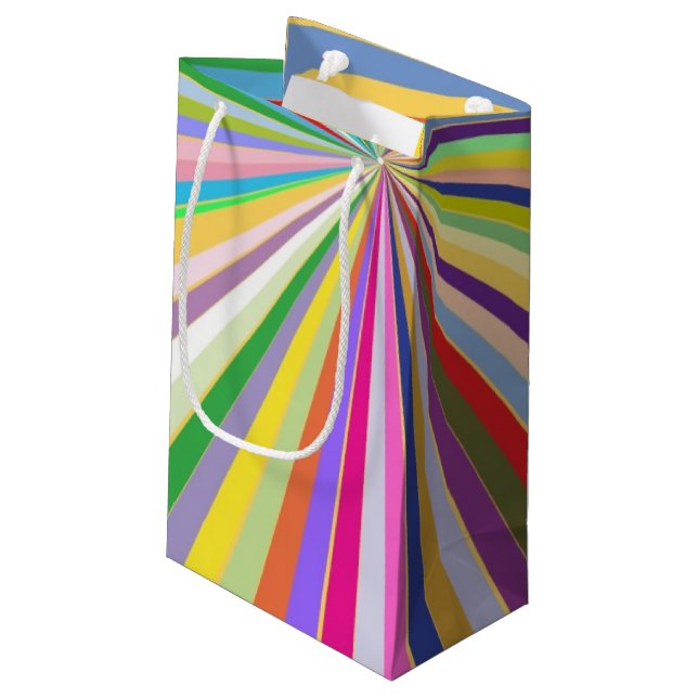 Fresh striped background small gift bag (Back Angled)