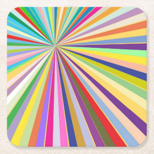 Fresh striped background square paper coaster
