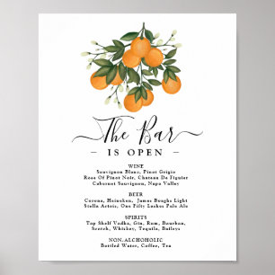 Fresh Summer Citrus Wedding Bar Signature Drinks Poster