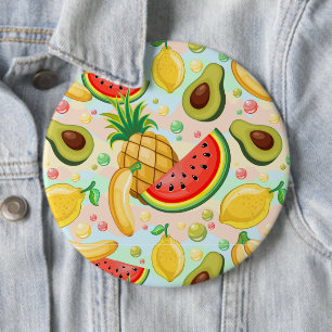 Fresh Summer Fruits Pattern 6 Cm Round Badge