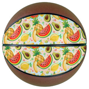 Fresh Summer Fruits Pattern Basketball