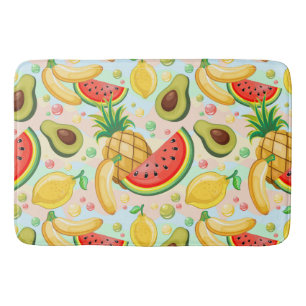 Fresh Summer Fruits Pattern Bath Mat