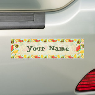 Fresh Summer Fruits Pattern Bumper Sticker