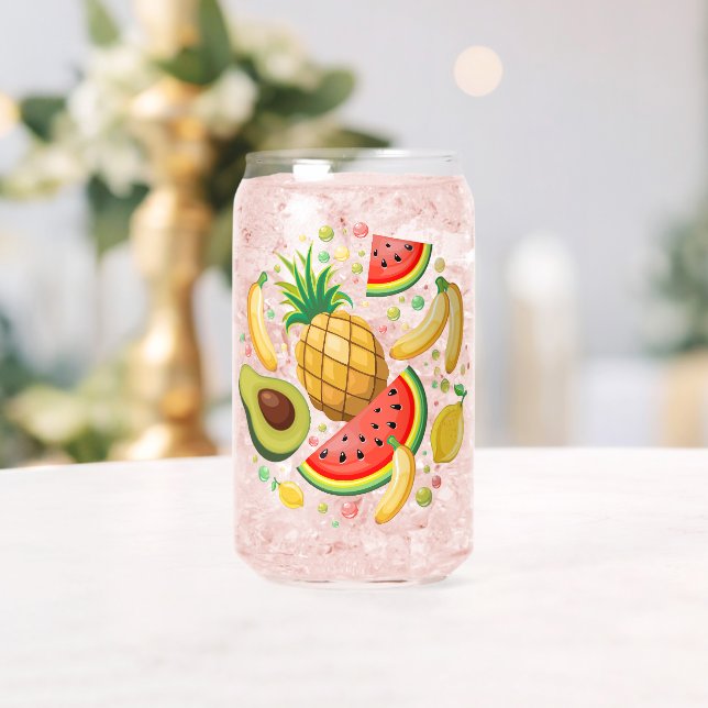 Fresh Summer Fruits Pattern Can Glass (Insitu (Wedding))