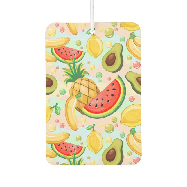 Fresh Summer Fruits Pattern Car Air Freshener (Front)