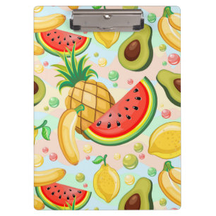 Fresh Summer Fruits Pattern Clipboard