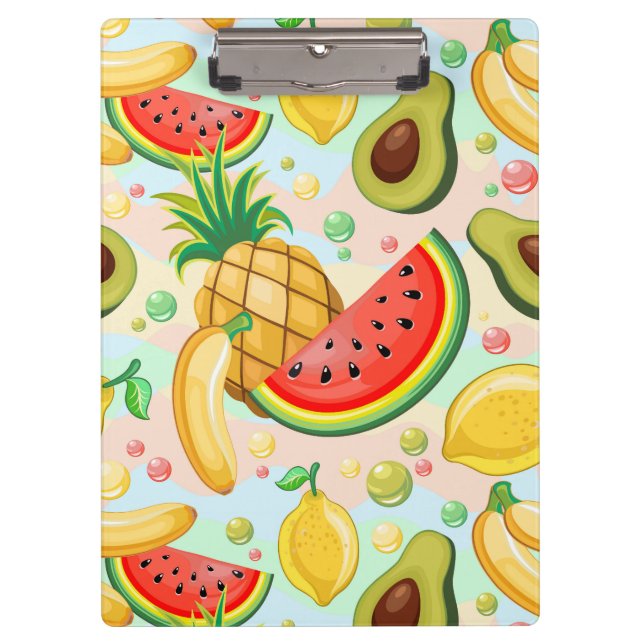 Fresh Summer Fruits Pattern Clipboard (Front)