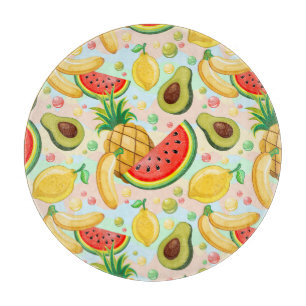 Fresh Summer Fruits Pattern Cutting Board