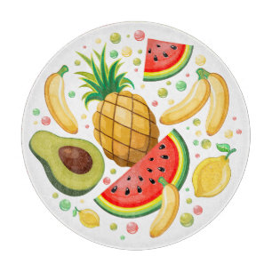 Fresh Summer Fruits Pattern Cutting Board
