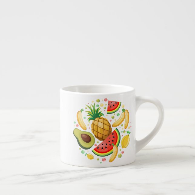 Fresh Summer Fruits Pattern Espresso Cup (Right)