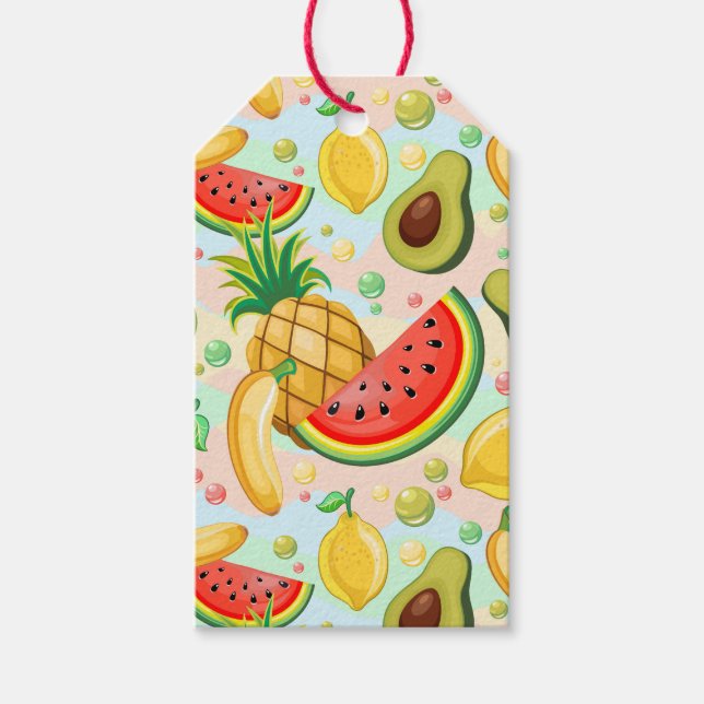 Fresh Summer Fruits Pattern Gift Tags (Front)