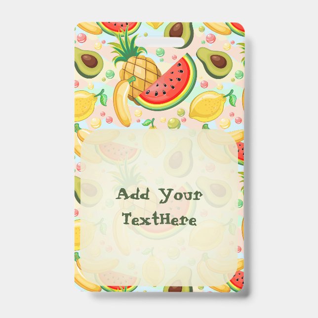Fresh Summer Fruits Pattern ID Badge (Front)