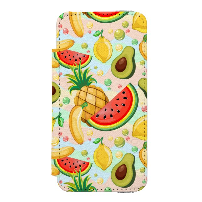 Fresh Summer Fruits Pattern Incipio iPhone Wallet Case (Folio Front)