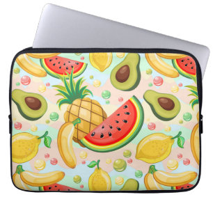Fresh Summer Fruits Pattern Laptop Sleeve