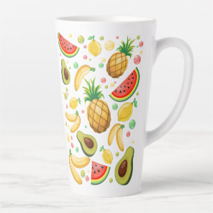 Fresh Summer Fruits Pattern Latte Mug