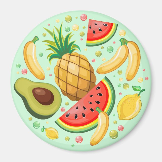 Fresh Summer Fruits Pattern Magnet (Front)