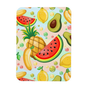 Fresh Summer Fruits Pattern Magnet
