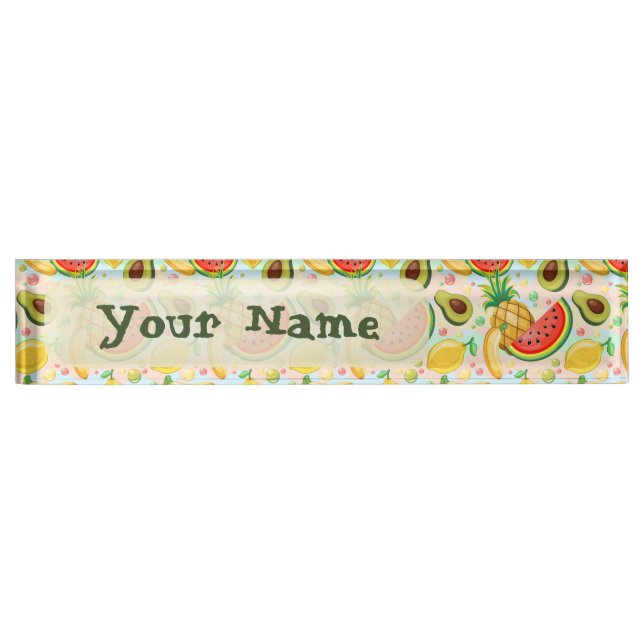 Fresh Summer Fruits Pattern Nameplate (Front)