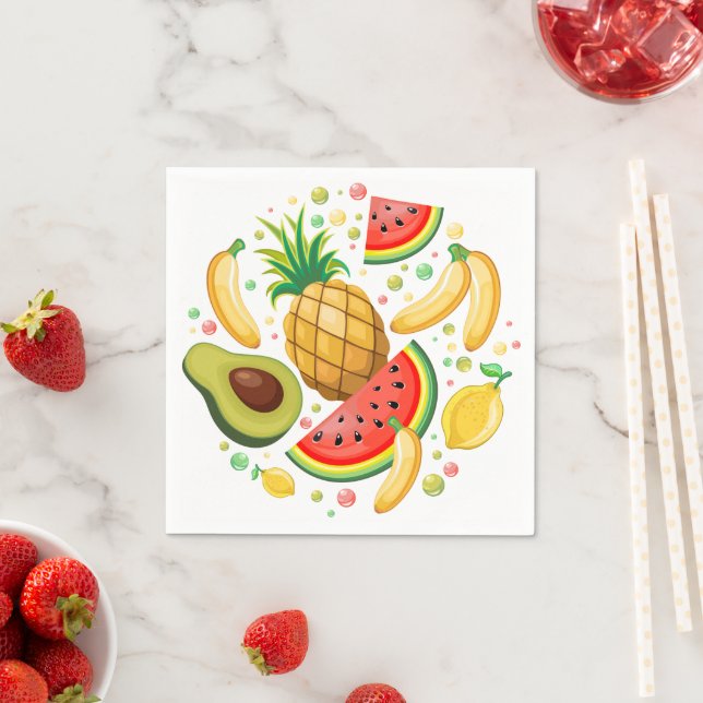 Fresh Summer Fruits Pattern Napkin (Insitu)
