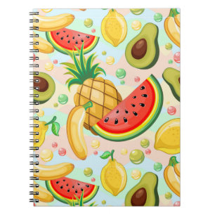Fresh Summer Fruits Pattern Notebook
