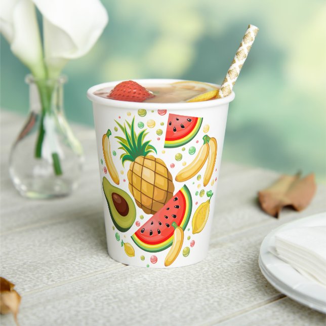 Fresh Summer Fruits Pattern Paper Cups (Insitu)