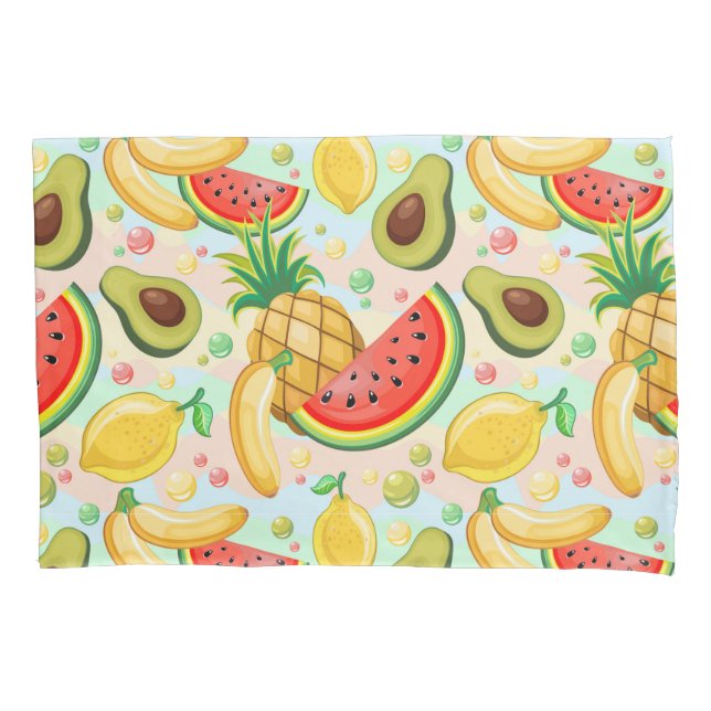 Fresh Summer Fruits Pattern Pillowcase (Front)