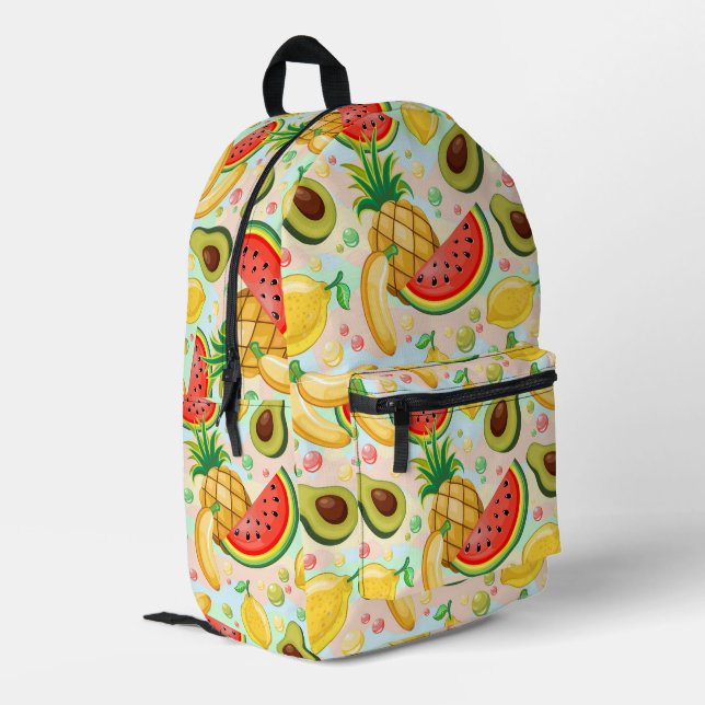 Fresh Summer Fruits Pattern Printed Backpack (Back Corner Left)